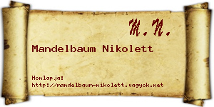 Mandelbaum Nikolett névjegykártya