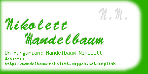 nikolett mandelbaum business card